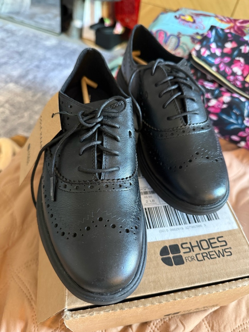 NWT Cole Haan Black Leather Wingtip Derby Oxfords- NON SLIP - Picture 2 of 3